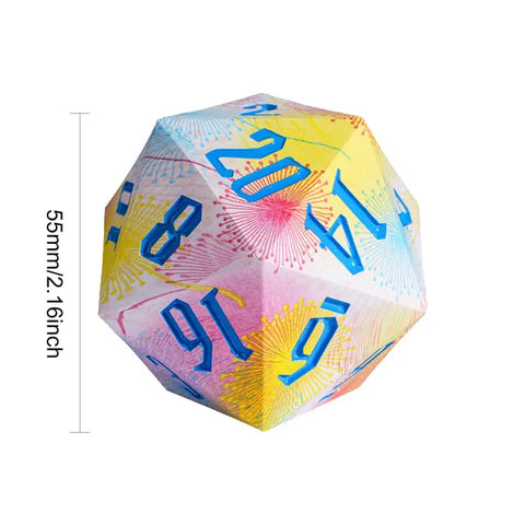 55mm D20 Dandelion Resin Dice Udixi