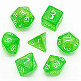Udixi Glitter Dice Green - 7-die Poly Set