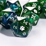 Cat Footprint 21mm D20 Udixi (Green/Bue)