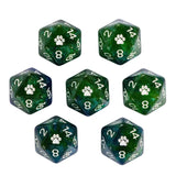 Cat Footprint 21mm D20 Udixi (Green/Bue)
