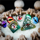 Udixi Demon Eye Dice - Yellow - 7-die Poly Set
