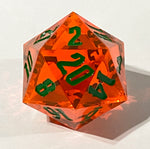 Acrylic 55mm D20 Dice Udixi (Orange/Green)