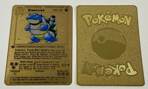 Pokemon Gold Metal Blastoise Card