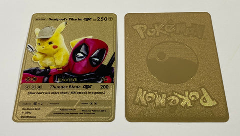 Pokemon Gold Metal Deadpool's Pikachu Card